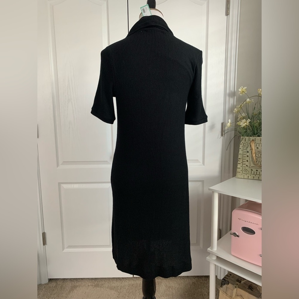 Three Dots Verity Sweater Dress in Black - Size M short sleeve cowl neck dress - Picture 12 of 14